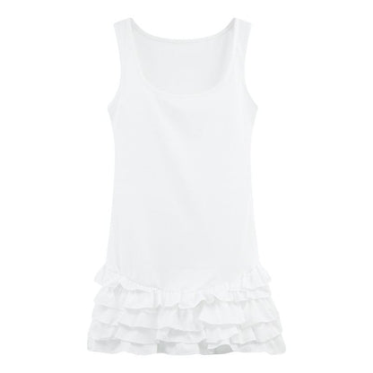 Sleeveless Plain Tiered Dress Mini