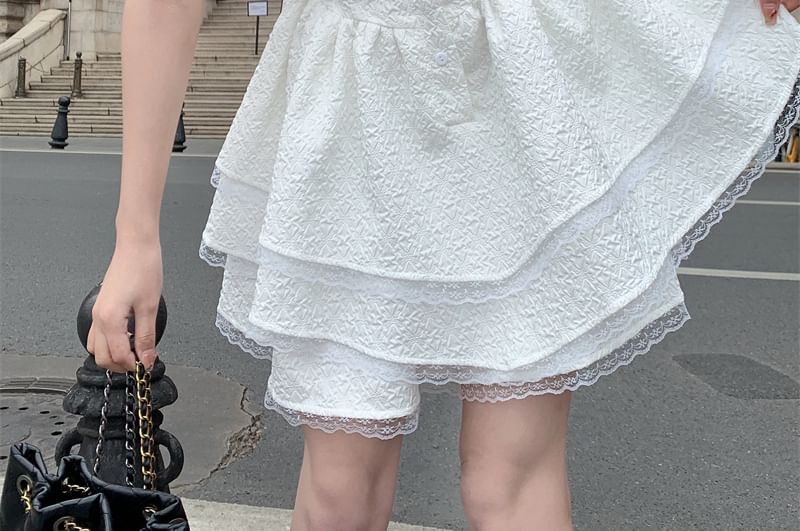 A-Line Mini Sailor Dress Collar Short-Sleeve