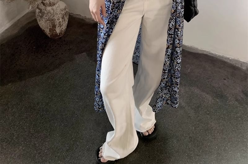 V-Neck Dress Sleeveless Print Floral Midi A-Line