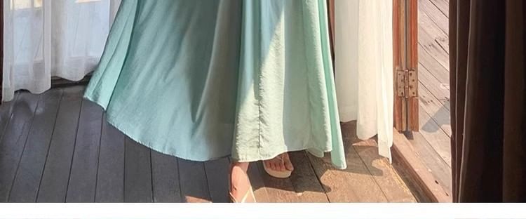 Strap Dress Spaghetti A-Line Floral Accent Maxi