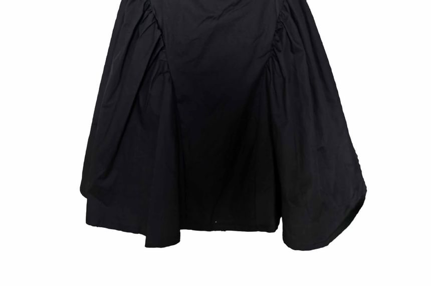 Tie Dress Square Back Waist Plain Neck Mini Open A-Line Sleeveless