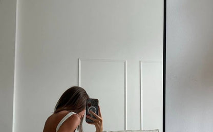 Tie Dress Square Back Waist Plain Neck Mini Open A-Line Sleeveless