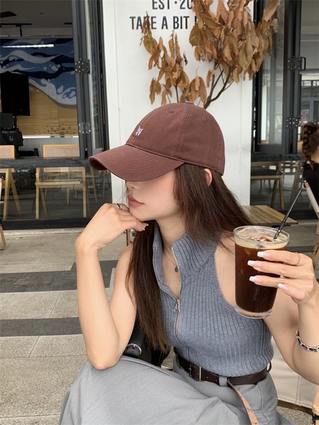 Lettering Baseball Embroidered Cap