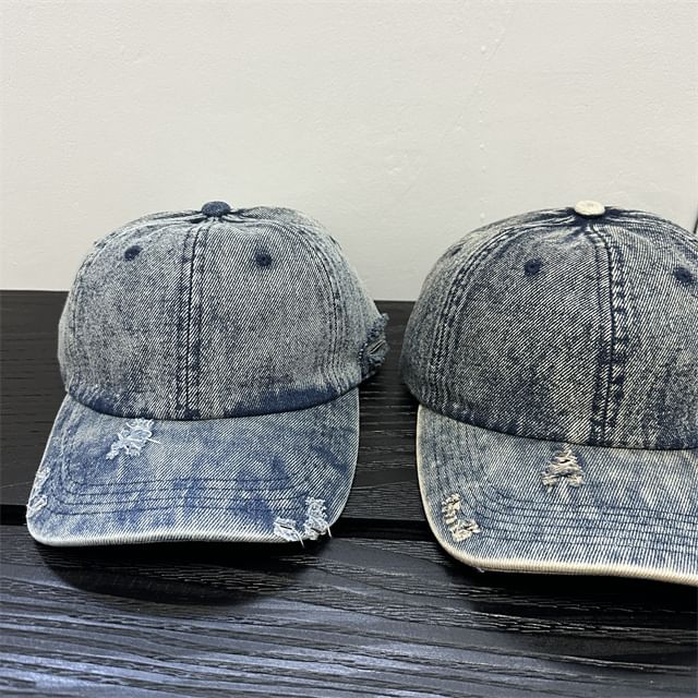 Denim Baseball Cap Distressed
