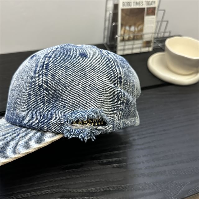 Denim Baseball Cap Distressed
