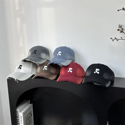 Embroidered Baseball Cap Distressed