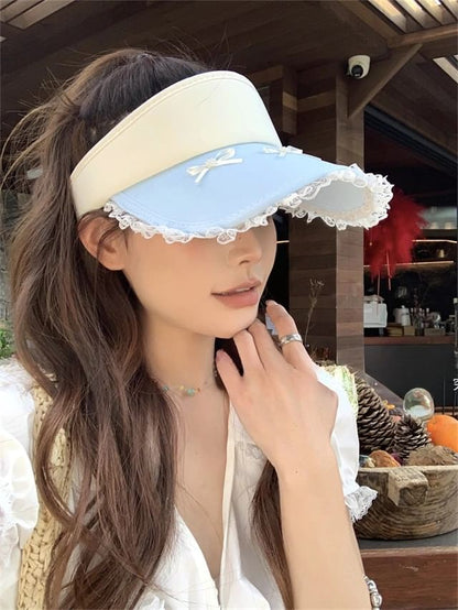 Visor Trim Bow Lace Sun