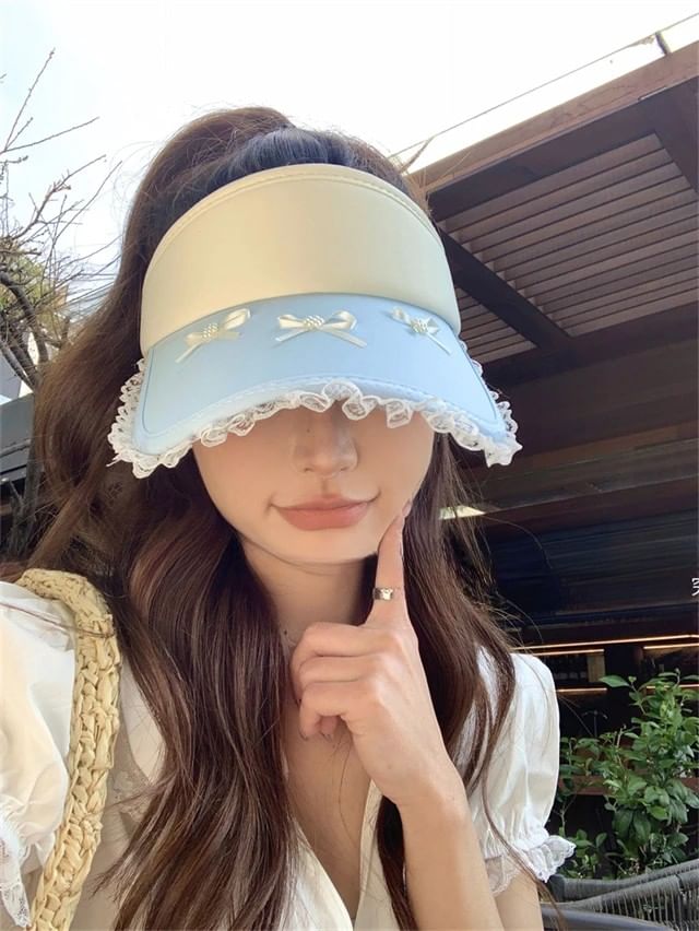 Visor Trim Bow Lace Sun