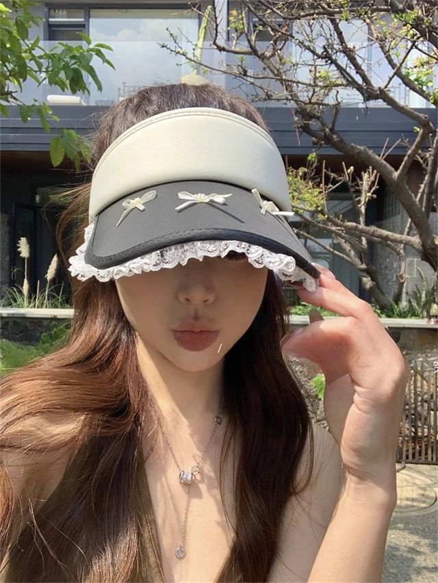Visor Trim Bow Lace Sun
