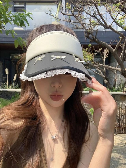 Visor Trim Bow Lace Sun