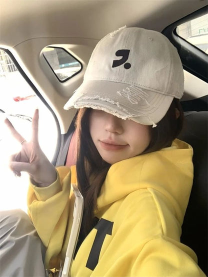 Embroidered Baseball Cap Distressed