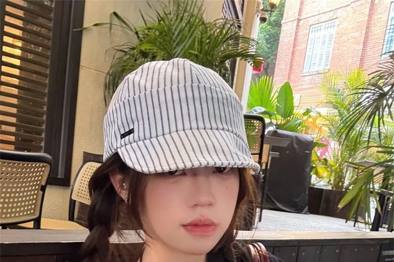 Striped Cap Baseball Short Brim
