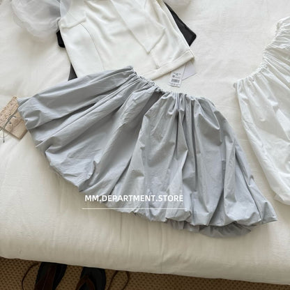 Skirt Rise Plain High A-Line Mini