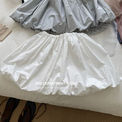 Skirt Rise Plain High A-Line Mini