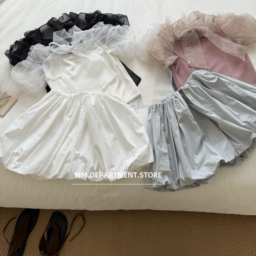 Skirt Rise Plain High A-Line Mini