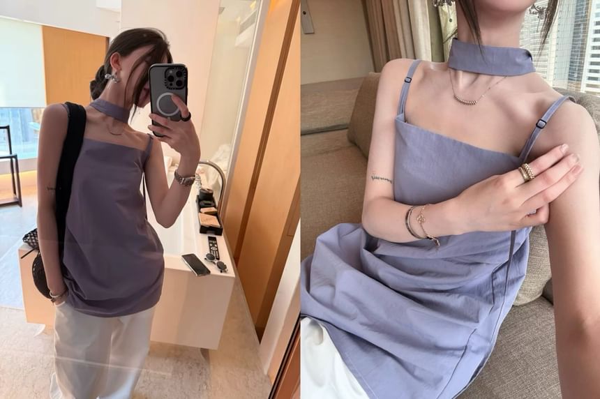 Square Neck Top Plain Cami