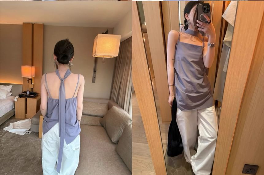 Square Neck Top Plain Cami