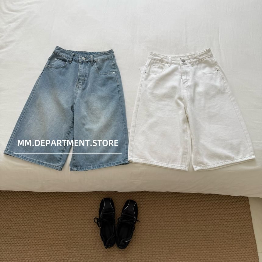 High Wide Leg Shorts Waist Denim