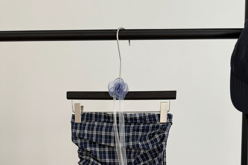 Strapless Top Flowy Plaid