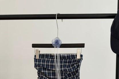 Strapless Top Flowy Plaid