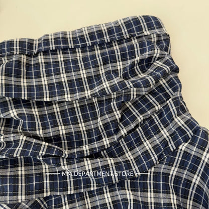 Strapless Top Flowy Plaid