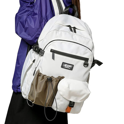 Lettering Backpack Contrast Pocket