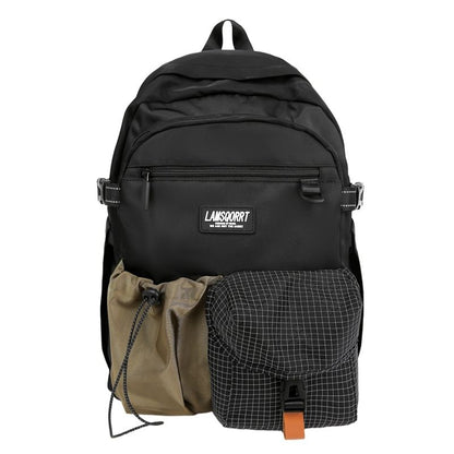 Lettering Backpack Contrast Pocket