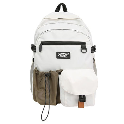 Lettering Backpack Contrast Pocket