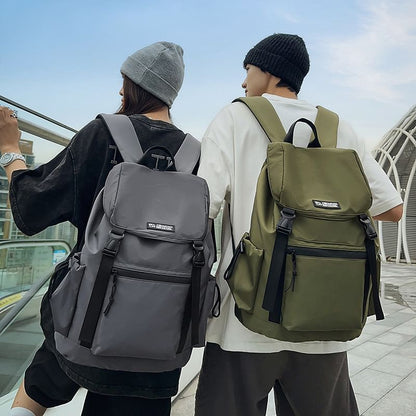 Flap Backpack Buckled Lettering