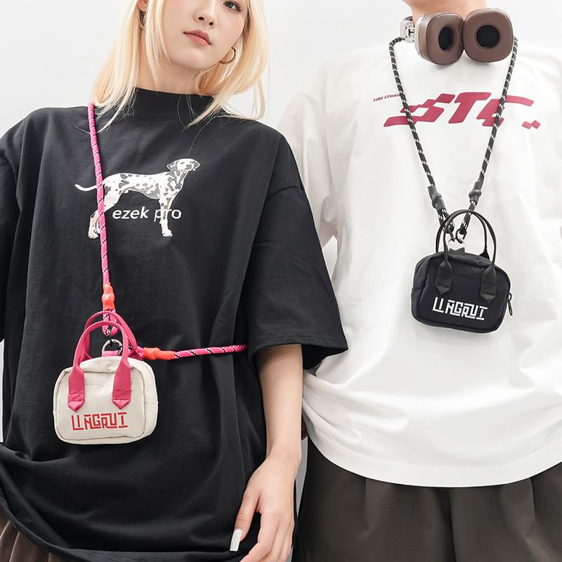 Lettering Crossbody Mini Bag