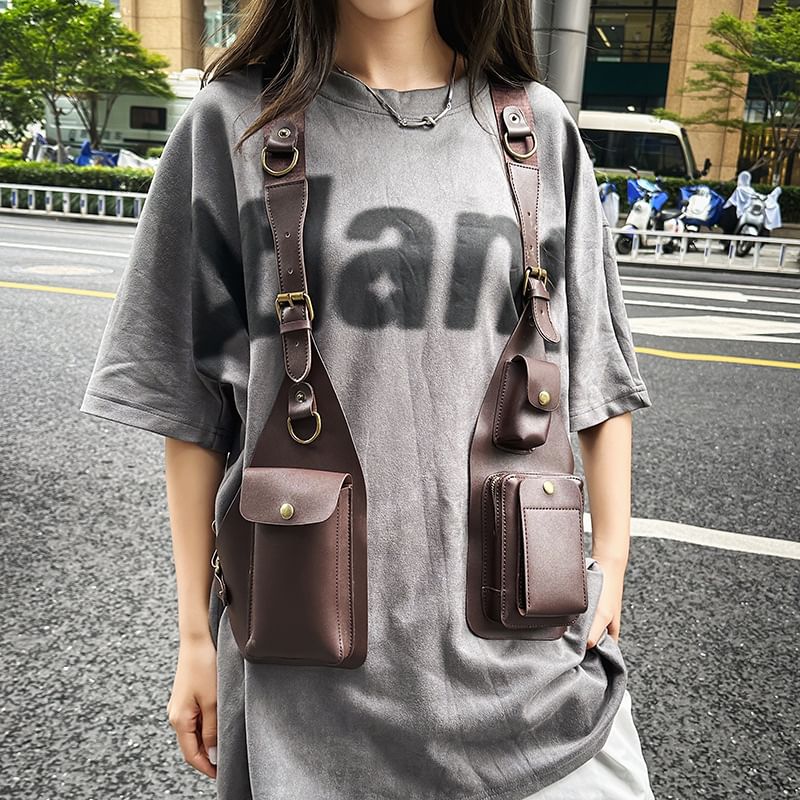 Belt Leather Faux Bag