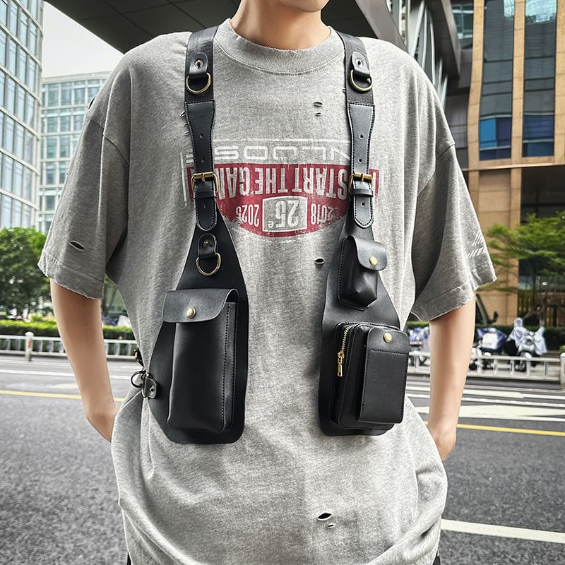 Belt Leather Faux Bag