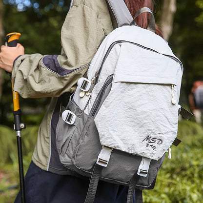 Buckled Lettering Flap Backpack