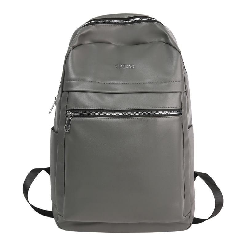 Backpack Leather Faux Lettering