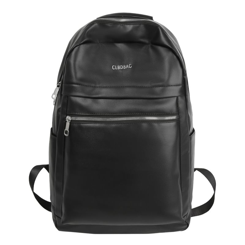 Backpack Leather Faux Lettering