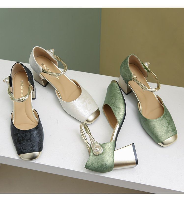 D'Orsay Sandals Block Heel