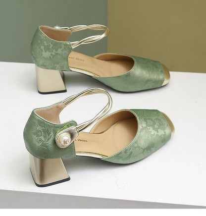 D'Orsay Sandals Block Heel