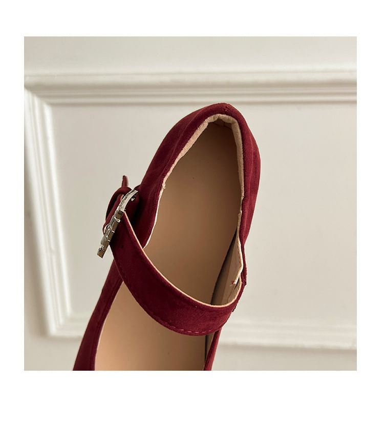 Plain Mary Jane Platform Wedge Shoes