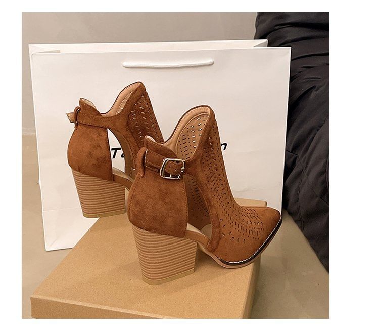 D'Orsay Heel Block Boots Short