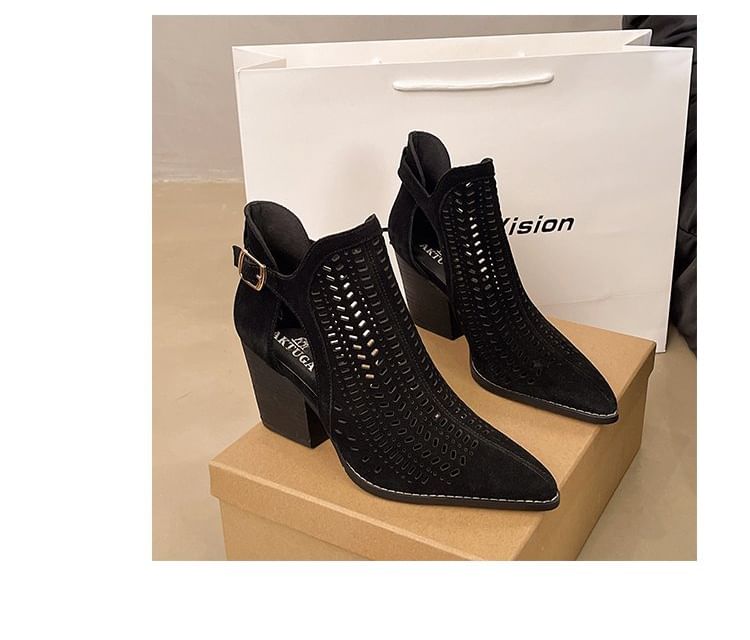 D'Orsay Heel Block Boots Short