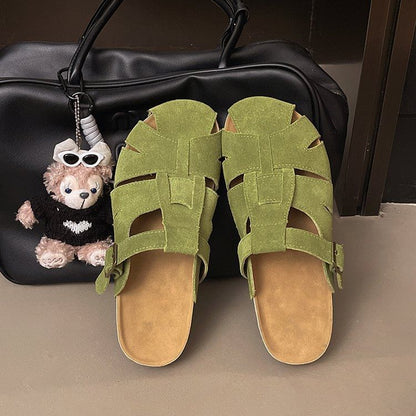 Faux Suede Mules Plain