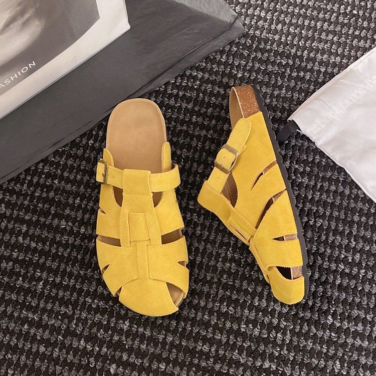 Faux Suede Mules Plain