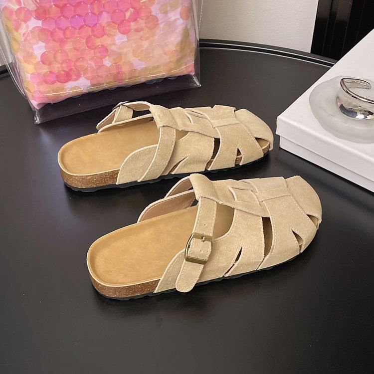 Faux Suede Mules Plain