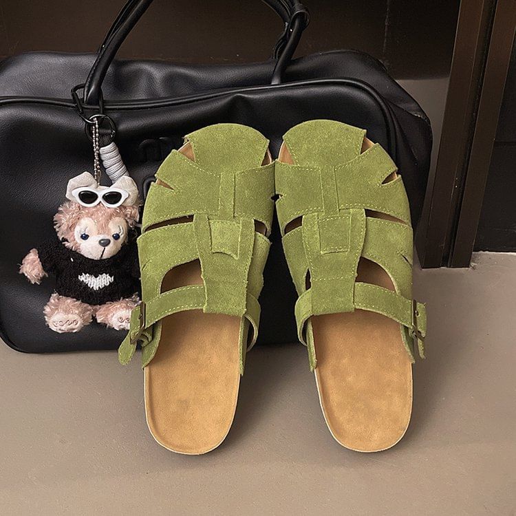 Faux Suede Mules Plain