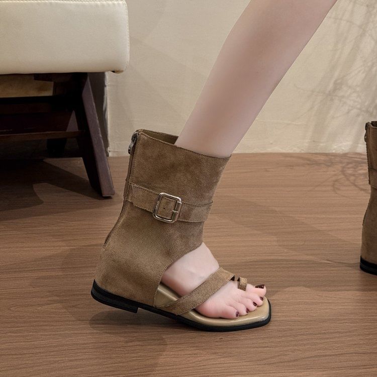 Wedge Hidden Boots Loop Short Toe