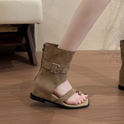 Wedge Hidden Boots Loop Short Toe