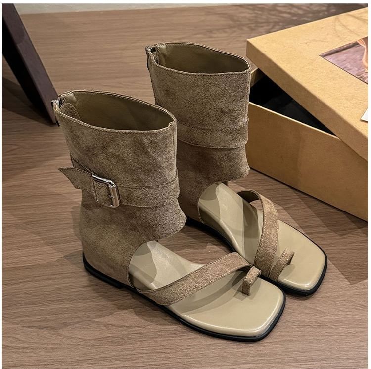 Wedge Hidden Boots Loop Short Toe