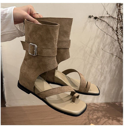 Wedge Hidden Boots Loop Short Toe