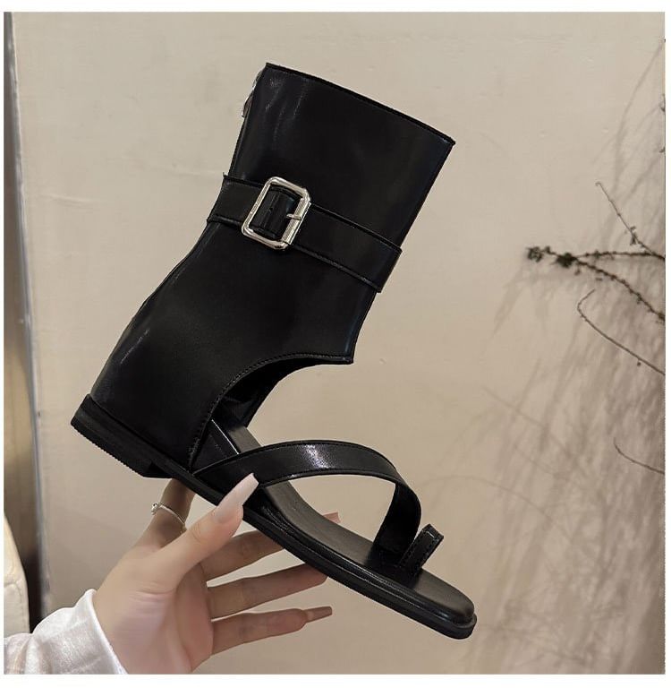 Wedge Hidden Boots Loop Short Toe