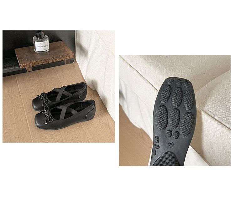 Square Toe Flats Bow Ballet